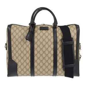 Gucci Black GG Supreme Business Handbag